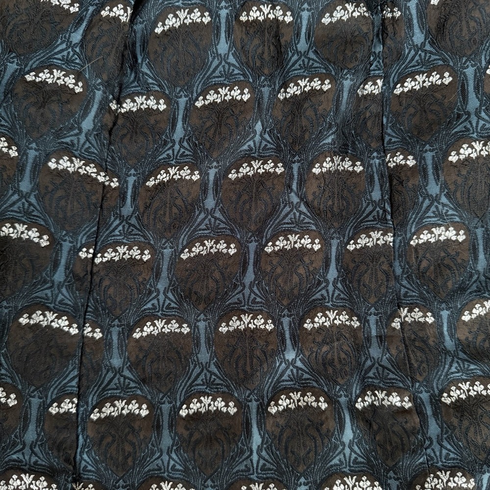 Nine West Silk Blend Jacquard Brocade Midi Skirt Sz 6 Preppy Classy Art Nouveau - Picture 2 of 7